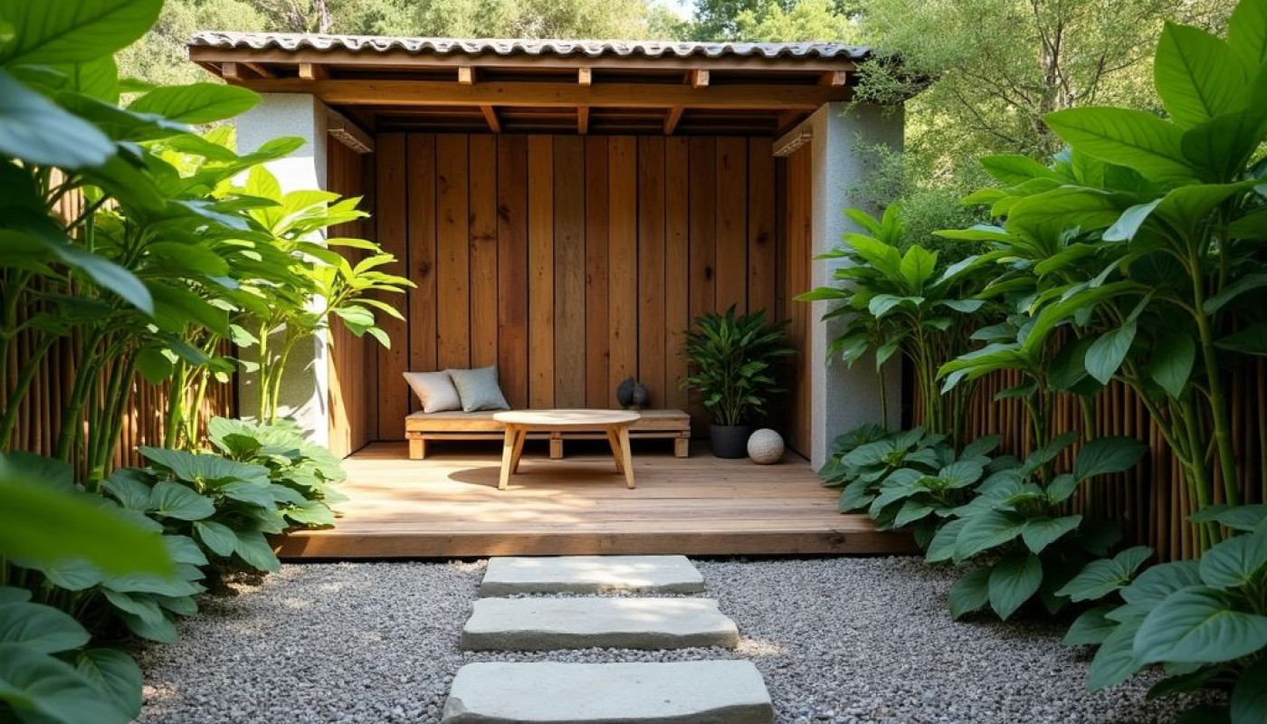 Créer un coin zen dans le jardin avec des matériaux recyclés
